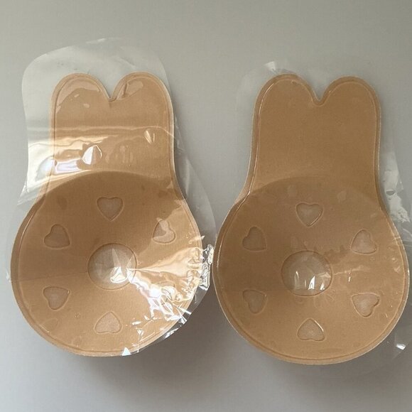 NEW BEIGE BUNNY EARS BREAST LIFT PETALS PASTIES COVERS - Picture 8 of 8